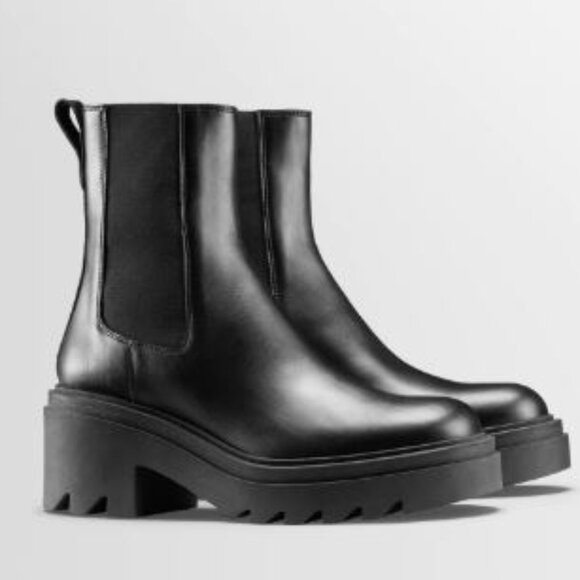 KOIO Black Leather Alia Boots, 38 - Picture 1 of 14
